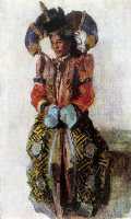 Ефанов В.П. «Девушка монголка в национальном костюме», этюд,1954, холст, масло, 37x26cm  Волгоградский музей изобразительных искусств ОТКРЫТКА: <37kb>
