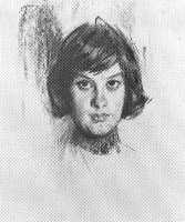 Ефанов В.П. «Портрет И.А. Ганьшиной», портрет,1974, бумага, уголь, 51x45cm  ОТКРЫТКА: <47kb>