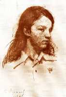 Ефанов В.П. «Маша», портрет,1974, бумага, сангина, 42x33cm  ОТКРЫТКА: <32kb>