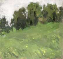 Ефанов В.П. «Опушка», пейзаж,1964, бумага, акварель, 25x27cm  ОТКРЫТКА: <34kb>