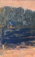 Ефанов В.П. «Синяя ночь. Костер», пейзаж,1974, картон, масло, 29x18cm  ОТКРЫТКА: <29kb>