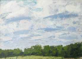 Ефанов В.П. «Кучевые облака», пейзаж,1973, холст, масло, 24,5x34cm  ОТКРЫТКА: <40kb>