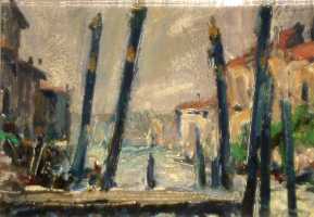 Ефанов В.П. «Венеция. Большой канал», пейзаж,1975, картон, масло, 12,8x18,5cm  ОТКРЫТКА: <58kb>