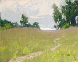 Ефанов В.П. «Лес и березки», пейзаж,1977, картон, масло, 44,5x55,5cm  ОТКРЫТКА: <39kb>