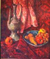Суворова А.П. «На красном ковре», натюрморт,1998, холст, масло, 70x60cm  ОТКРЫТКА: <46kb>