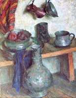 Суворова А.П. «Армянская медная посуда», натюрморт,1997, холст, масло, 80x60cm  ОТКРЫТКА: <41kb>