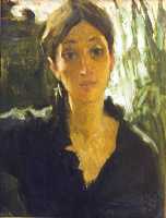 Суворова А.П. «Маша Иткина», портрет,1975, картон, масло, 50x35cm  ОТКРЫТКА: <29kb>