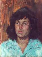 Суворова А.П. «Портрет девушки», портрет,1956, картон, масло, 40x30cm  ОТКРЫТКА: <31kb>