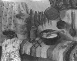 Суворова А.П. «Натюрморт с воблой», натюрморт,1976, холст, масло, 43x32,5cm  ОТКРЫТКА: <45kb>