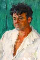 Суворова А.П. «Портрет молодого цыгана», натюрморт,1971, картон, масло, 60x40cm  ОТКРЫТКА: <25kb>