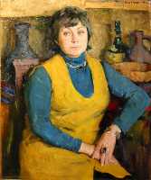 Суворова А.П. «Тихонова Е.Т.», портрет,1975, холст, масло, 80x60cm  ОТКРЫТКА: <40kb>