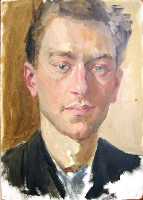 Суворова А.П. «Беленький Н.З.», портрет,1947, холст, масло, 35x25cm  ОТКРЫТКА: <30kb>