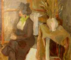 Суворова Н.Д. «Портрет в интерьере», портрет,2001, холст, масло, 55x65cm  ОТКРЫТКА: <44kb>