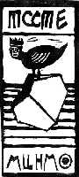 Суворова Н.Д. «Логотип МЦНМО», логотип,2002, бумага, линогравюра, 25x25cm  ОТКРЫТКА: <28kb>