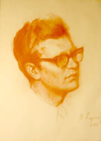 Ефанов В.П. «Новиков А.Н.», портрет,1973, бумага, сангина, 46x33cm  Собрание семьи Новиковых ОТКРЫТКА: <13kb>