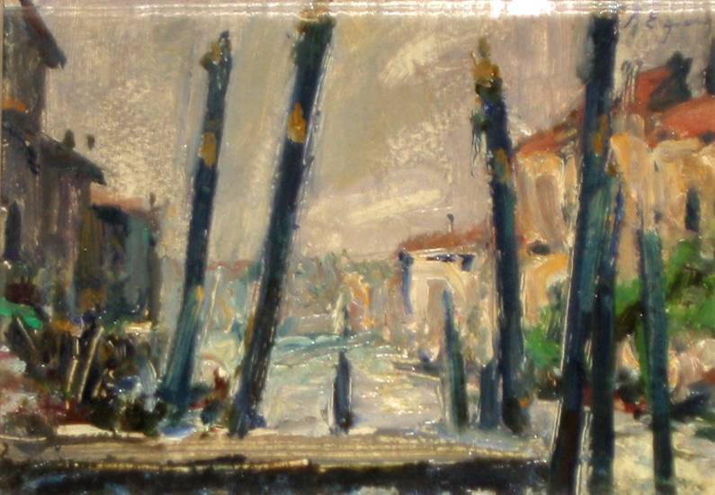 Ефанов В.П. «Венеция. Большой канал», пейзаж,1975, картон, масло, 12,8x18,5cm  ОТКРЫТКА: <58kb>