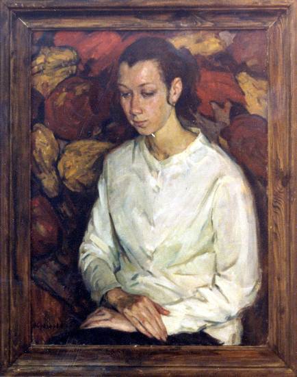 Суворова А.П. «Маша», портрет,1969, холст, масло, 80x60cm  ОТКРЫТКА: <37kb>