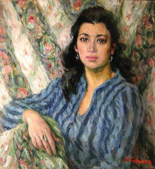 Суворова А.П. «Катя», портрет,1998, холст, масло, 60x55cm  ОТКРЫТКА: <51kb>