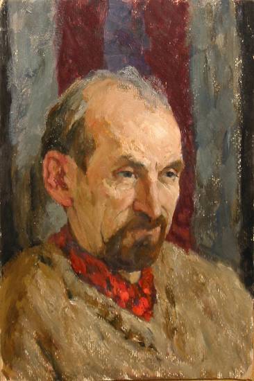 Суворова А.П. «Омар», портрет,1974, картон, масло, 45x30cm  ОТКРЫТКА: <31kb>