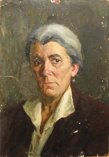 Суворова А.П. «Антокольская Н.Г.», портрет,1954, картон, масло, 49x34cm  ОТКРЫТКА: <25kb>