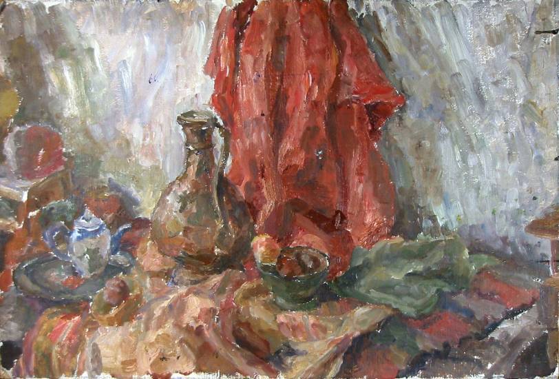 Суворова Н.Д. , натюрморт,1998, картон, масло, 50x74cm  ОТКРЫТКА: <76kb>