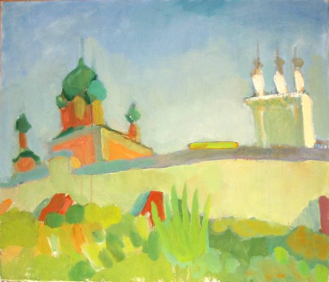 Суворова Н.Д. «Монастырь», пейзаж,2002, холст, масло, 60x70cm  ОТКРЫТКА: <31kb>