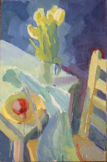 Суворова Н.Д. «Белые тюльпаны», натюрморт,2002, холст, масло, 60x40cm  ОТКРЫТКА: <24kb>